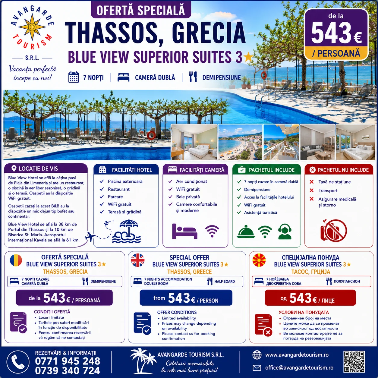 SPECIAL OFFER – THASSOS, GREECE 7Nights 3