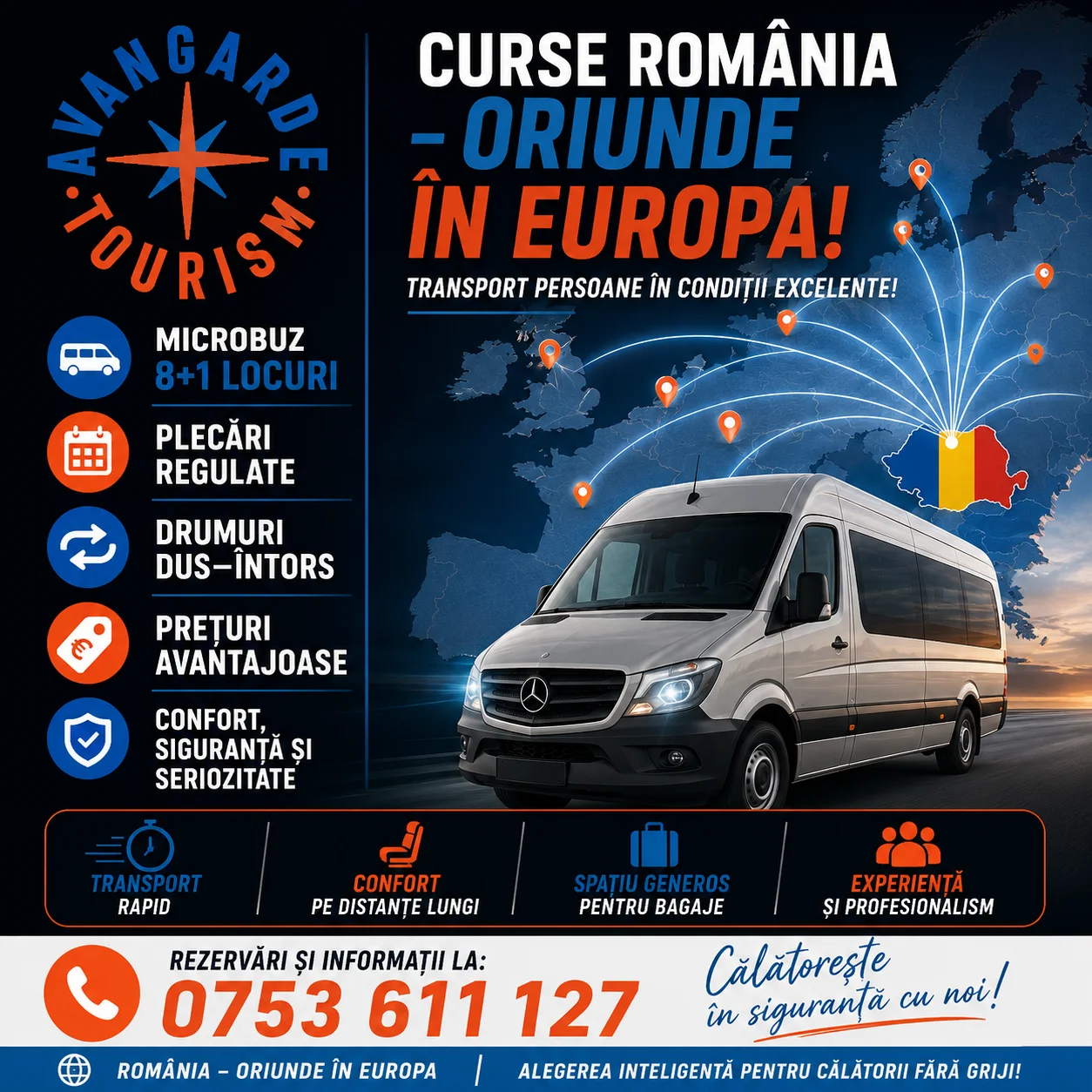 Passenger transport Romania – Europe (8+1)